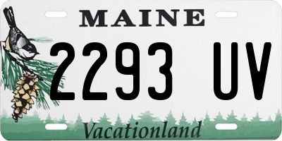 ME license plate 2293UV