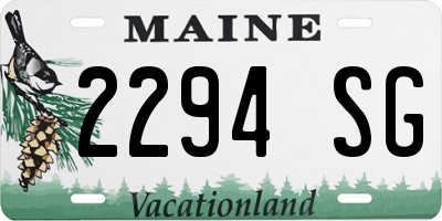 ME license plate 2294SG