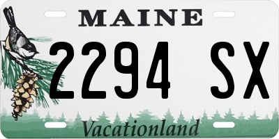 ME license plate 2294SX