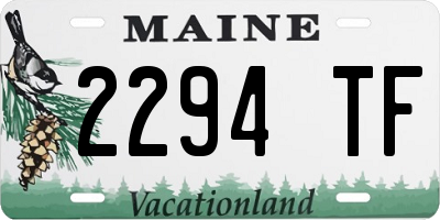 ME license plate 2294TF