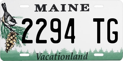 ME license plate 2294TG
