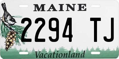 ME license plate 2294TJ