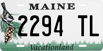 ME license plate 2294TL