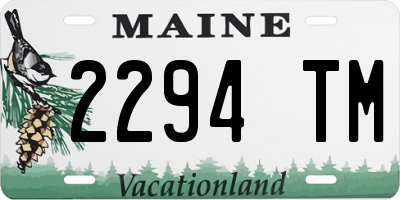ME license plate 2294TM