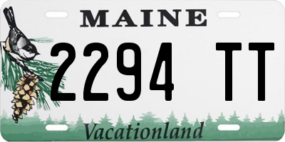 ME license plate 2294TT