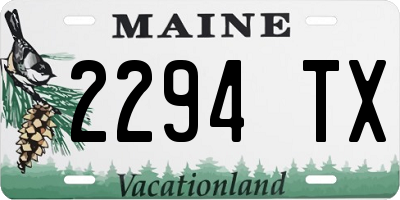 ME license plate 2294TX