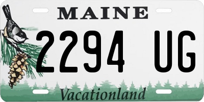 ME license plate 2294UG