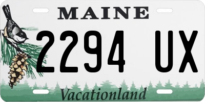 ME license plate 2294UX