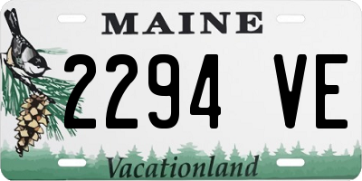 ME license plate 2294VE
