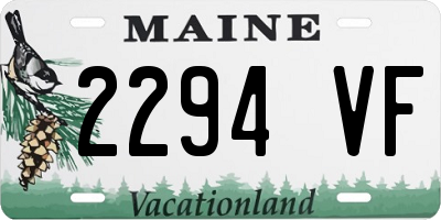 ME license plate 2294VF