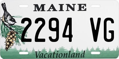 ME license plate 2294VG