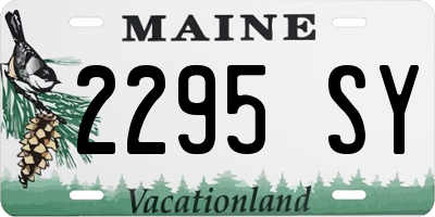 ME license plate 2295SY
