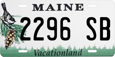 ME license plate 2296SB