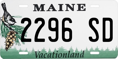 ME license plate 2296SD