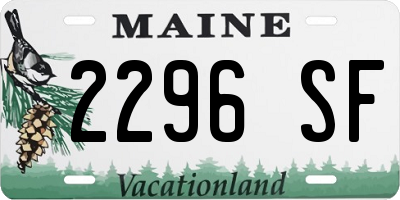 ME license plate 2296SF