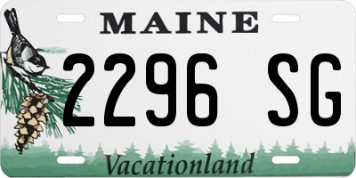 ME license plate 2296SG