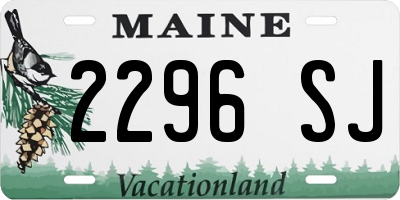 ME license plate 2296SJ
