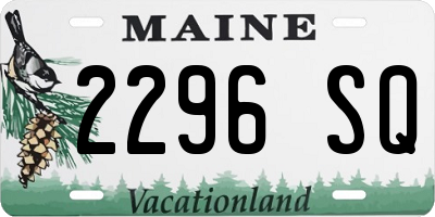 ME license plate 2296SQ