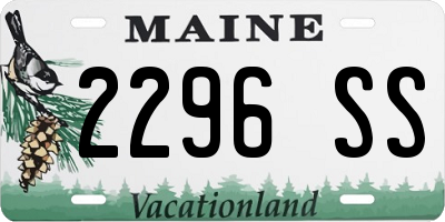 ME license plate 2296SS