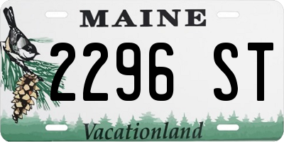 ME license plate 2296ST