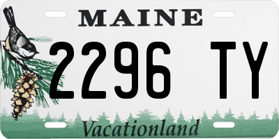 ME license plate 2296TY