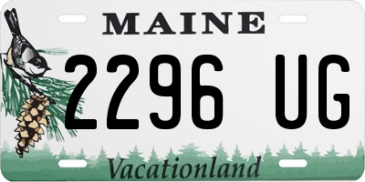 ME license plate 2296UG