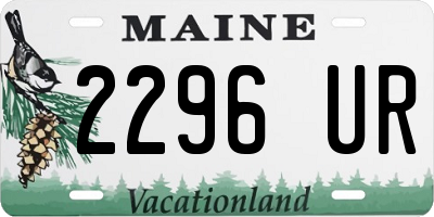 ME license plate 2296UR