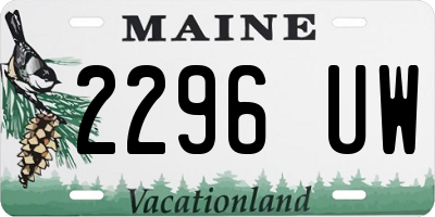 ME license plate 2296UW