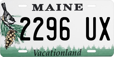 ME license plate 2296UX