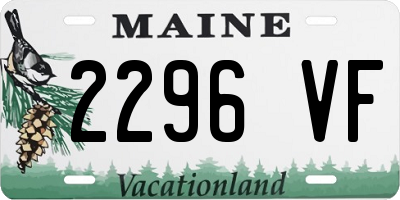 ME license plate 2296VF