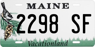 ME license plate 2298SF