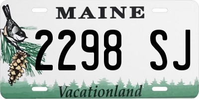ME license plate 2298SJ