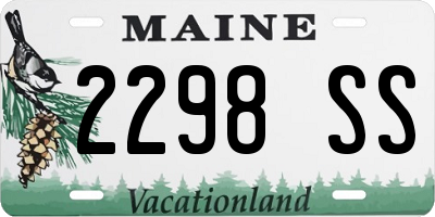 ME license plate 2298SS