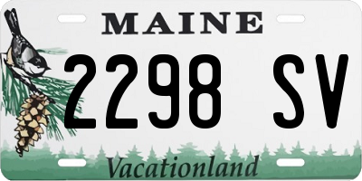 ME license plate 2298SV