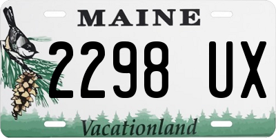 ME license plate 2298UX