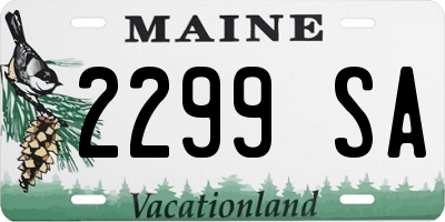 ME license plate 2299SA