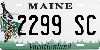 ME license plate 2299SC