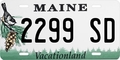 ME license plate 2299SD