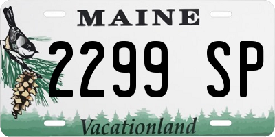 ME license plate 2299SP