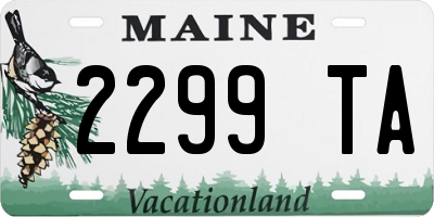 ME license plate 2299TA