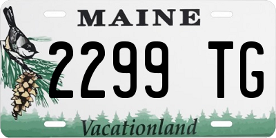ME license plate 2299TG