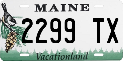 ME license plate 2299TX