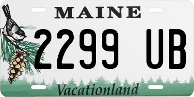 ME license plate 2299UB