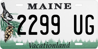 ME license plate 2299UG