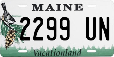 ME license plate 2299UN