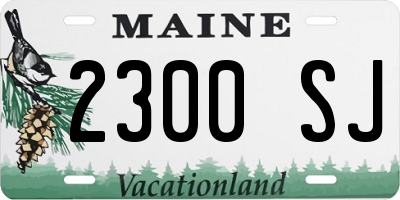 ME license plate 2300SJ