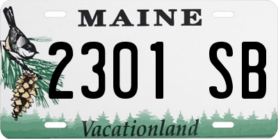 ME license plate 2301SB