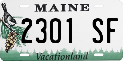 ME license plate 2301SF