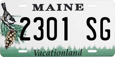 ME license plate 2301SG