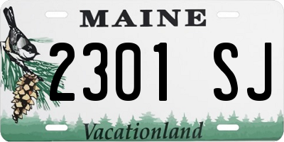 ME license plate 2301SJ